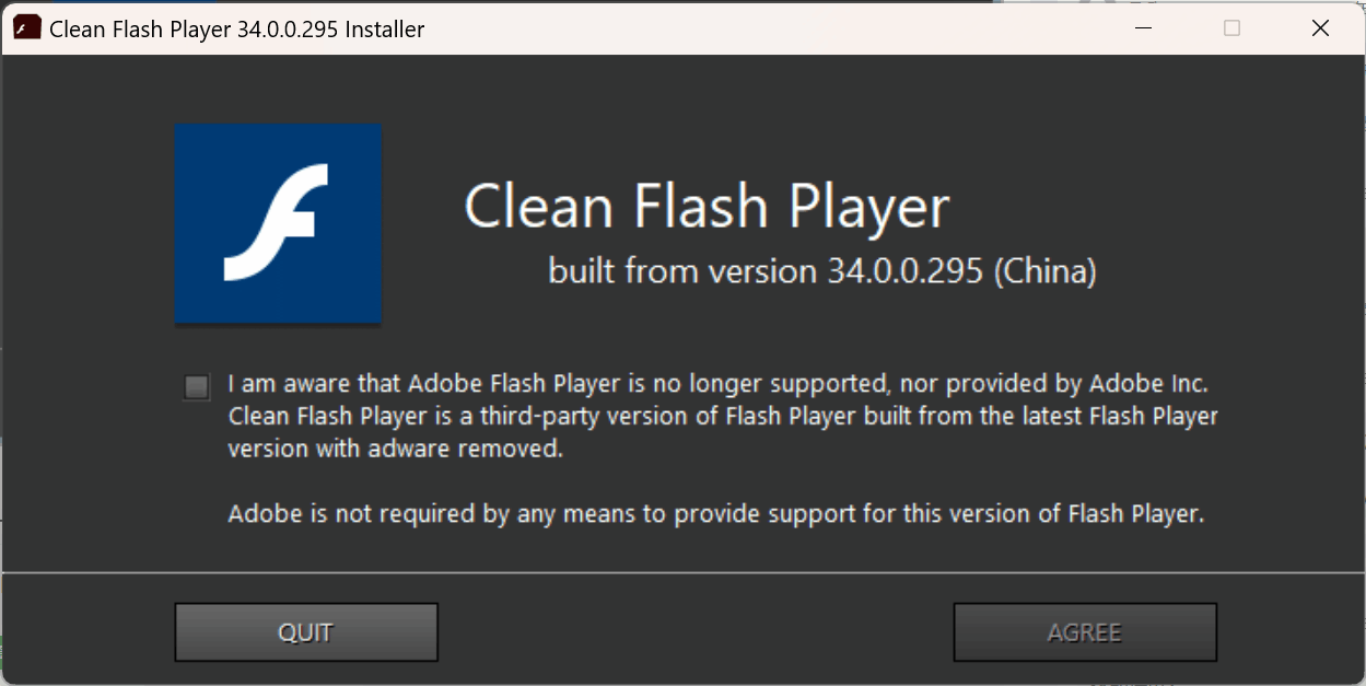 CleanFlashPlayer(第三方Flash) v34.0.0.295